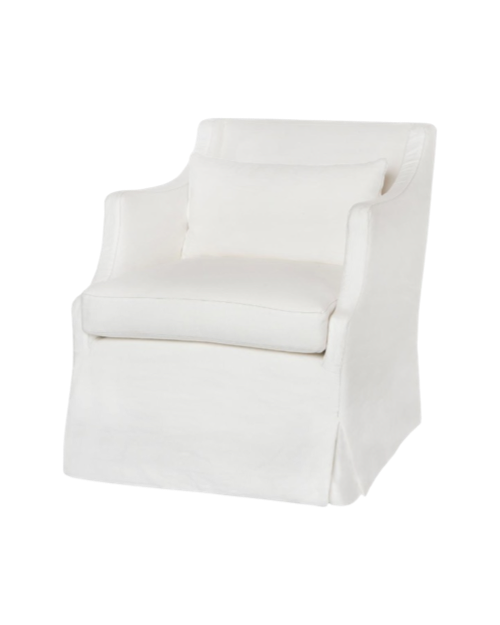 Amalia White Slipcovered Arm Chair
