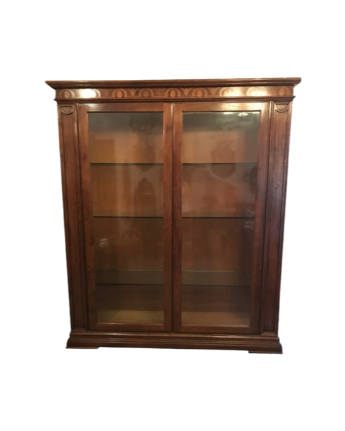 Inlaid Seeded Glass Display Cabinet