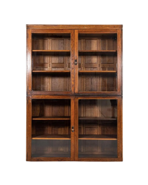 English Oak Glazed Display Cabinet