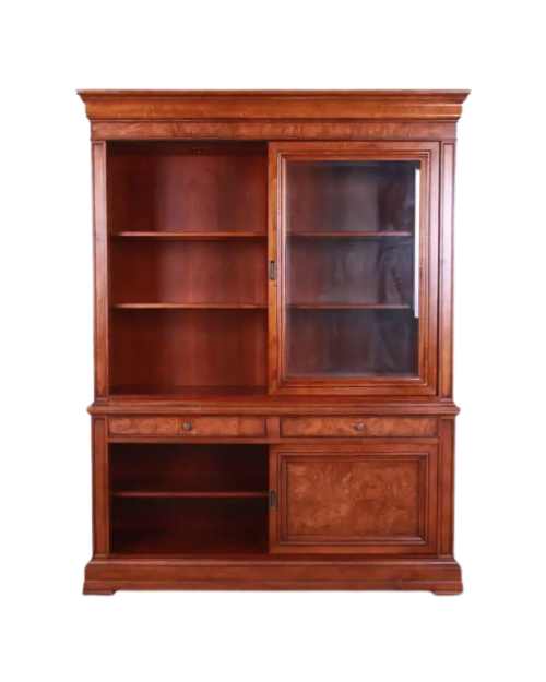 Burl Wood Bookcase Cabinet