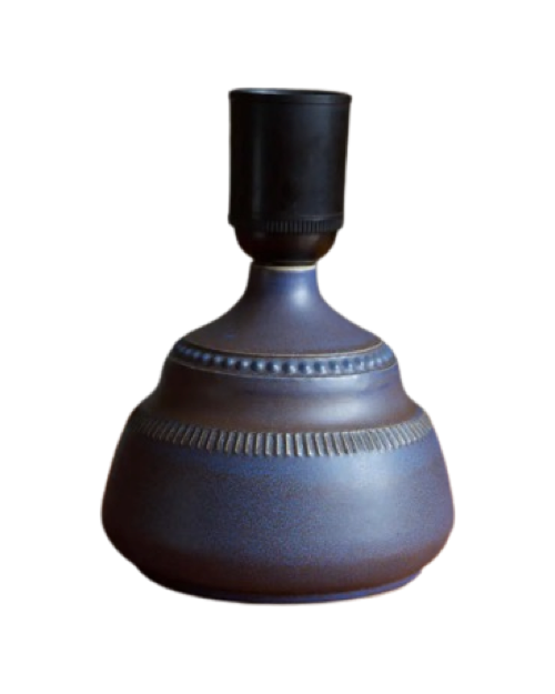 Blue Glazed Stoneware Table Lamp