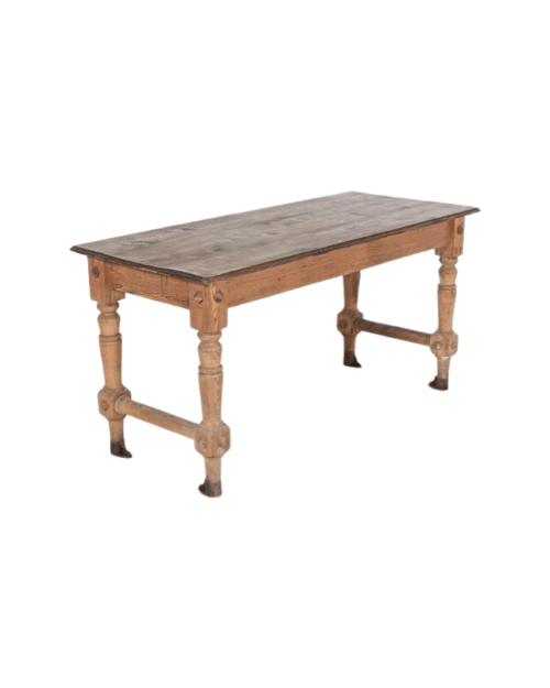 Pine Console Table With Cast Iron Foot Brackets