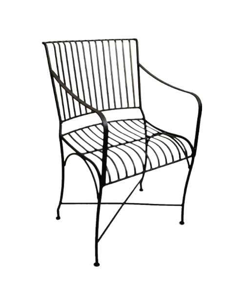 Black Iron Outdoor Arm Chair
