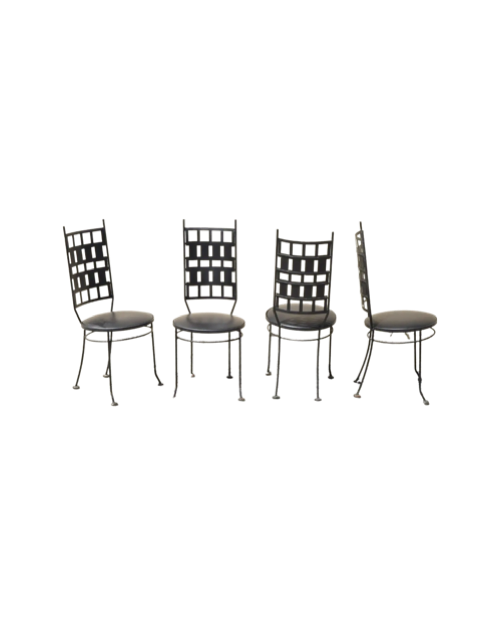 Wrought Iron Mid-Century Modern Dining Chairs