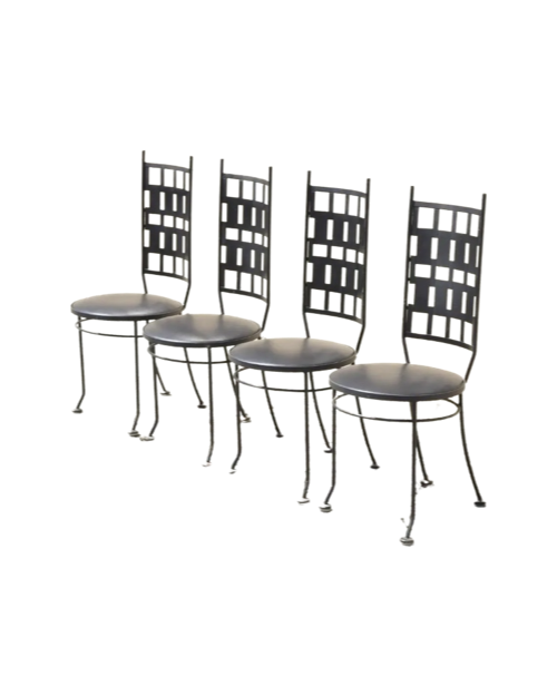 Wrought Iron Mid-Century Modern Dining Chairs
