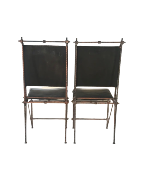 Ilana Goor Leather and Iron Chair