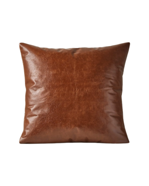 Leni Brown Leather Throw Pillow