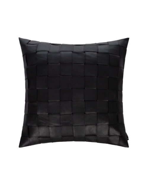 Square Weave Leather Pillow