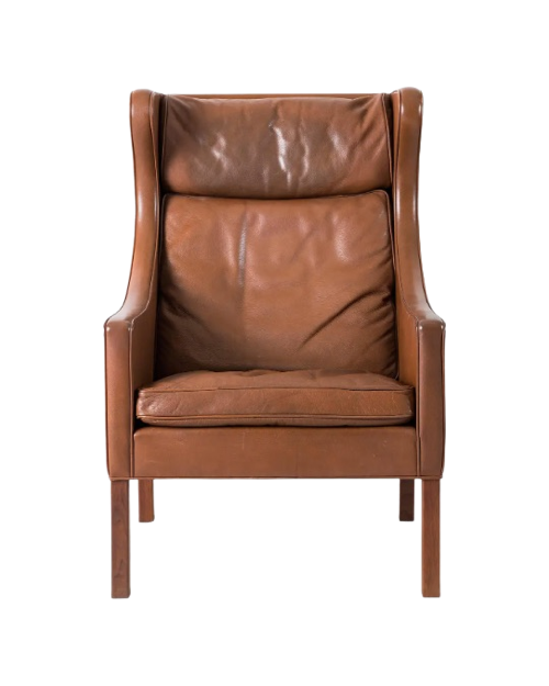 Børge Mogensen Leather Wingback Chair