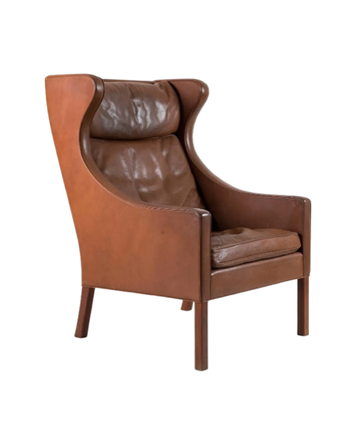 Børge Mogensen Leather Wingback Chair