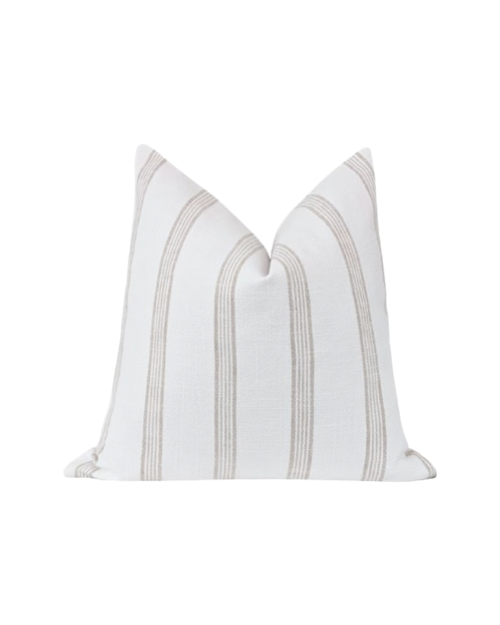 Taupe French Stripe Pillow Cover