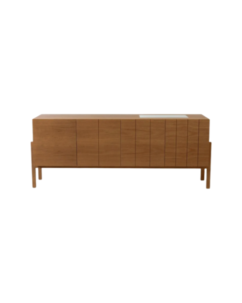 Lina Modernist Style Walnut Credenza