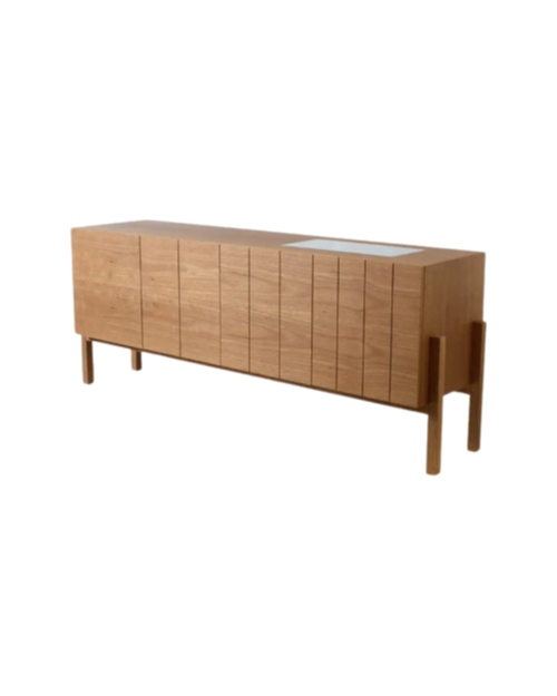Lina Modernist Style Walnut Credenza