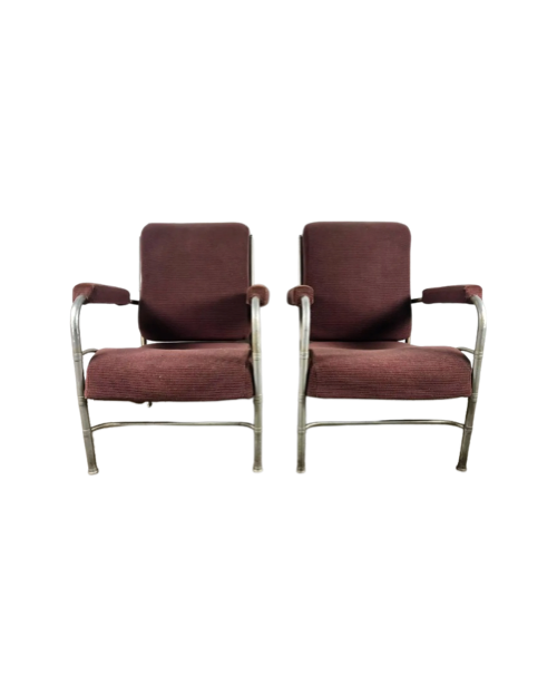 Pair of Machine Age Aluminum Lounge Chairs