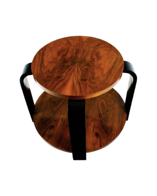 Ebonized Beech & Walnut Art Deco Side Table