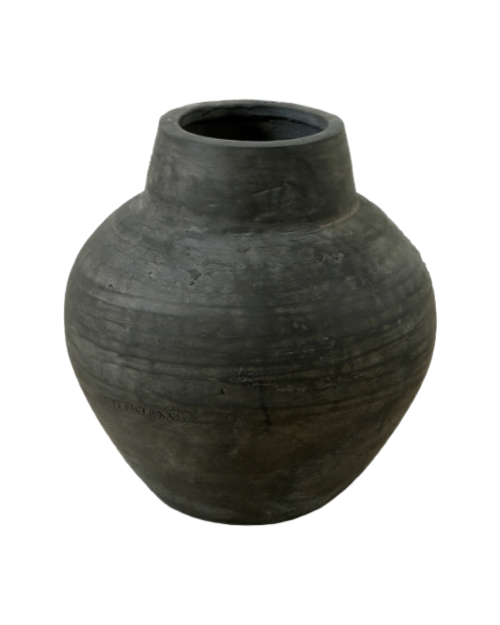 Earthy Gray Pottery Vase, Small