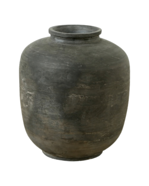 Earthy Gray Pottery Vase, Large