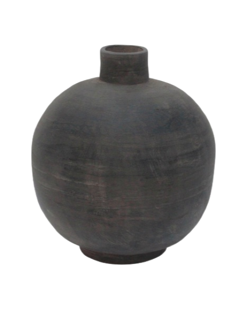 Tapered Earthy Gray Pottery Vase
