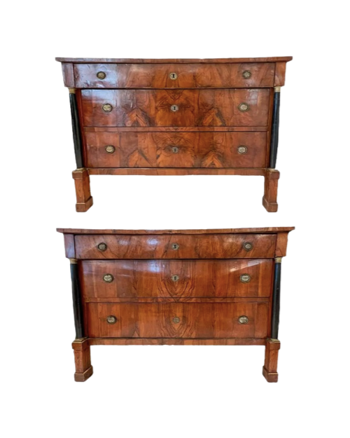 Pair of Walnut Commodes