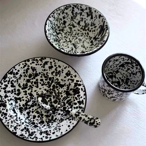 Ink Splatter Enamelware