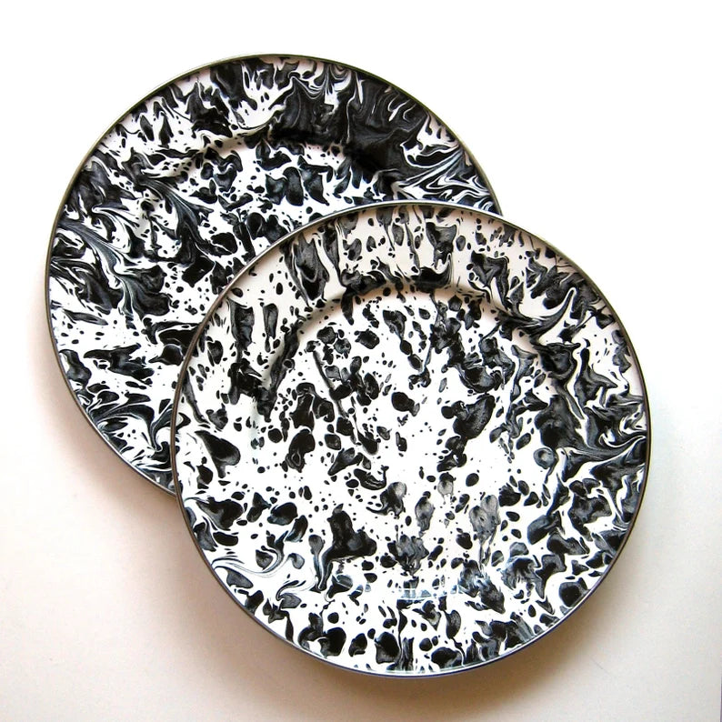 Vintage Splatterware Enamel Plates