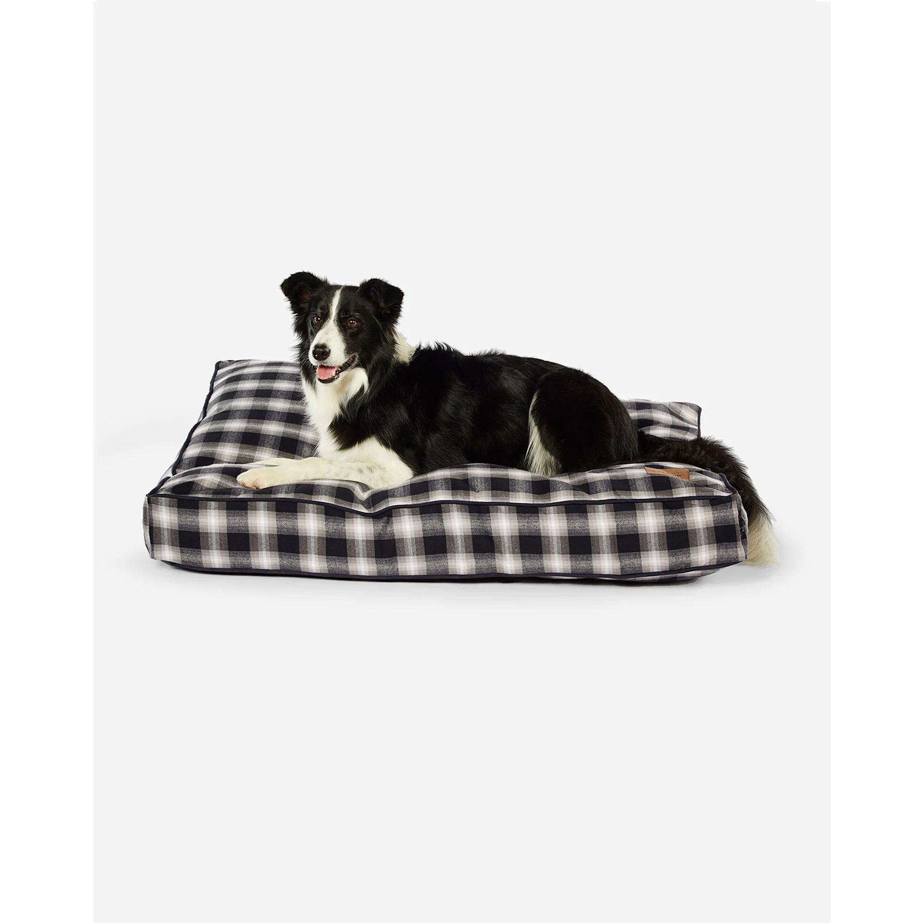 Charcoal Ombre Plaid Dog Bed