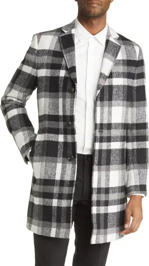 Plaid Overcoat by Open Edit