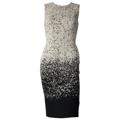 Burberry Wool Black & White Speckle Shift Dress