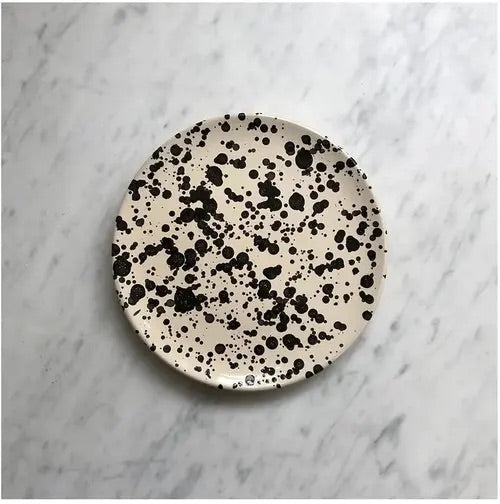 Handmade Ceramic Splatter Plate Black