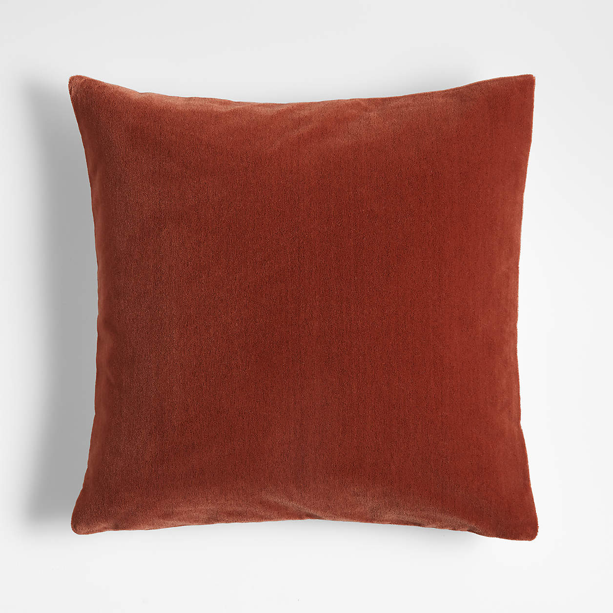 Terracotta Faux Mohair Throw Pillow