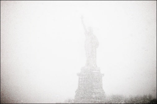 Statue of Liberty in Snowstorm