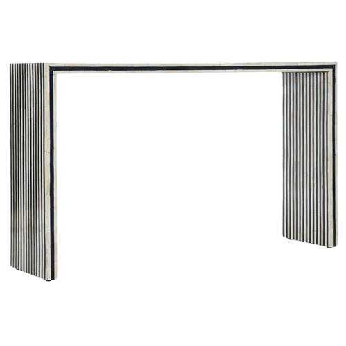 Black Stripe Bone Rectangular Console Table