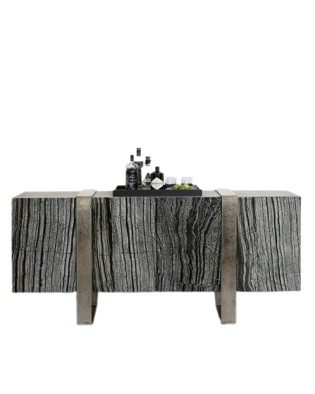Linea Black Forest Marble Console