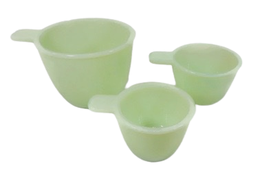 Vintage 1940s Jeannette Jadeite Glass Measuring Cups