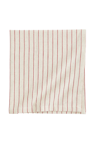 Striped Linen-blend Tablecloth