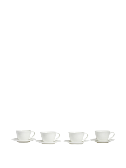 House Espresso Cup and Saucer, Set of Four