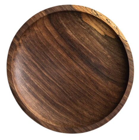 Hand-Carved Wooden Plate