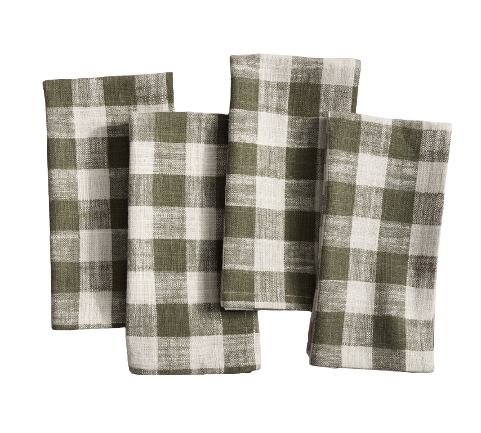 Dalton Check Yarn Dyed Cotton/Linen Napkins, Set of 4