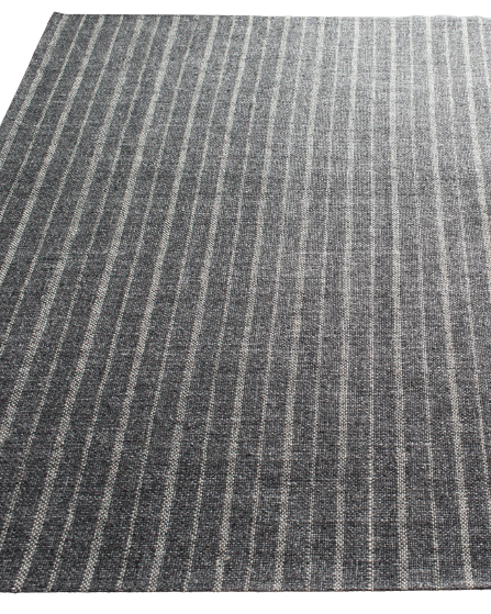 Miles Charcoal Stripe Flat Weave Rug